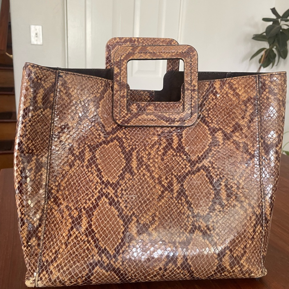 Brown Snake Print Tote Bag